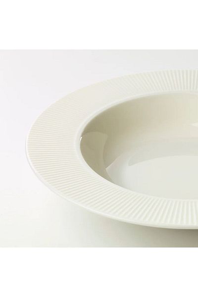 IKEA Ofantlıgt 24 Cm Deep Plate White Feldspar Porcelain Deep Deep Plate Dinner Plate