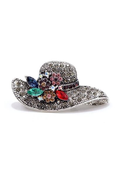 Esra Pamir Gümüş Renk Şapka Broş