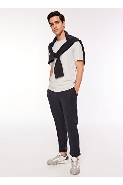 Fabrika Bağlamalı Bel Relaxed Siyah Erkek Eşofman Altı F3WM-EA143