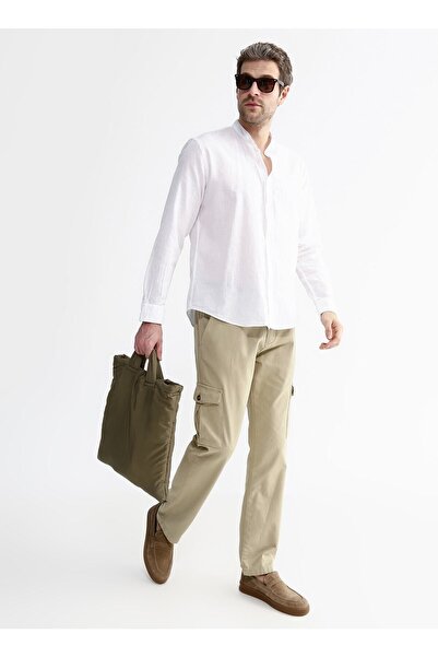 Fabrika Düşük Bel Dar Paça Haki Erkek Chino Pantolon Kalıs