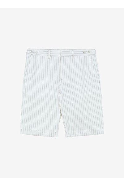Fabrika Ekru Erkek Basic Çizgili Bermuda Şort F4sm-sht 0737