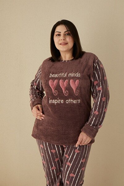 Akbeniz Welsoft Polar Plus Size Women's Pajama Set -808037