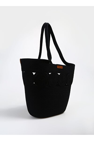 Fabrika Siyah Kadın 41x32x13 cm Plaj Çantası MARIN