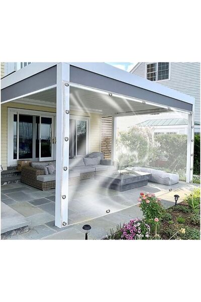 pamukkale branda ŞEFFAF BRANDA KIŞ BAHÇE PERDESİ KAPSÜLLÜ 100 X 200