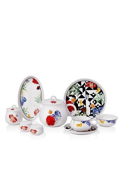 KORKMAZ New Bone Aşiyan Collection 30 Piece Breakfast Set