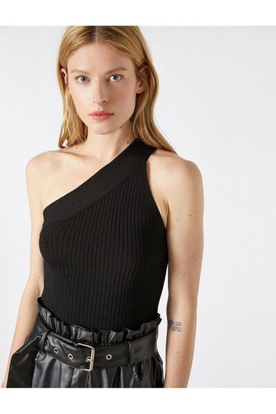 Koton Дамска черна тениска 1YAK92779HT
