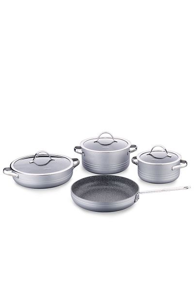 KORKMAZ Linea 7-Piece Gray Pot Set