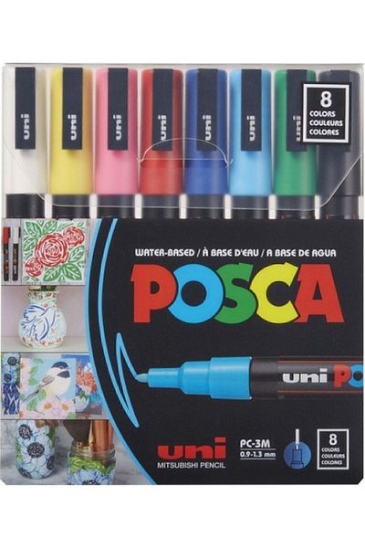 Uni Posca Posca Paint Marker Sets 8-color PC-3m Medium Set
