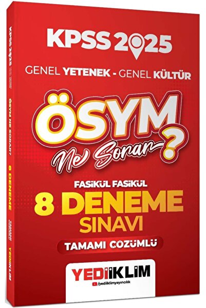 Yediiklim Yayınları 2025 KPSS GY GK ÖSYM Ne Sorar Tamamı Çözümlü Fasikül Fasi...
