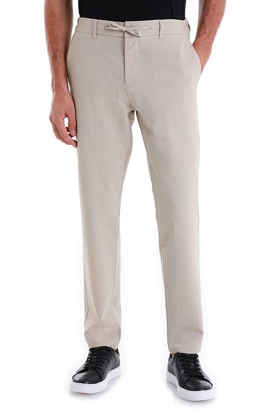 Hatemoğlu Μπεζ παντελόνι Jogger με μοτίβο Dynamic Fit με πλαϊνές τσέπες