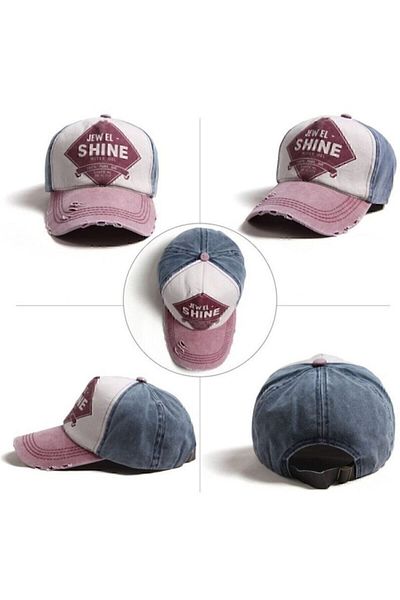 Kazandıran Outlet Burgundy Navy Blue Vintage Shine Hat