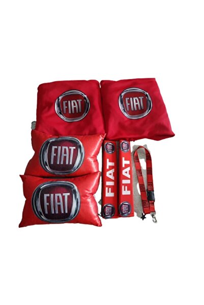 Fiat Kırmızı Ön Ikili Penye Servis Kılıfı,2 Adet Boyun Yastığı,2 Adet Kemerli...