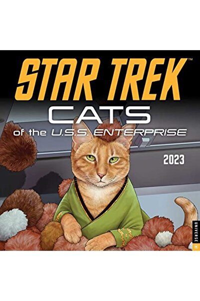 Bookmag Star Trek Cats Of The Uss Enterprise 2023 Wall Calendar