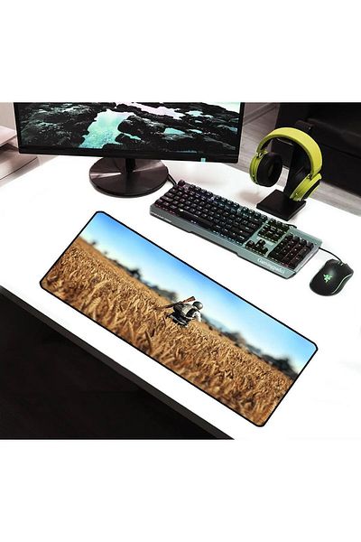 ALKESE 70x30 см Pub-g Ambush Геймърска подложка за мишка с шарени шевове и неплъзгаща се основа
