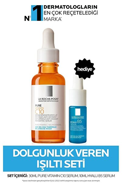 La Roche Posay Dolgunluk Veren Işıltı Seti C Vitamini Serum 30ml + Hyalu B5 1...