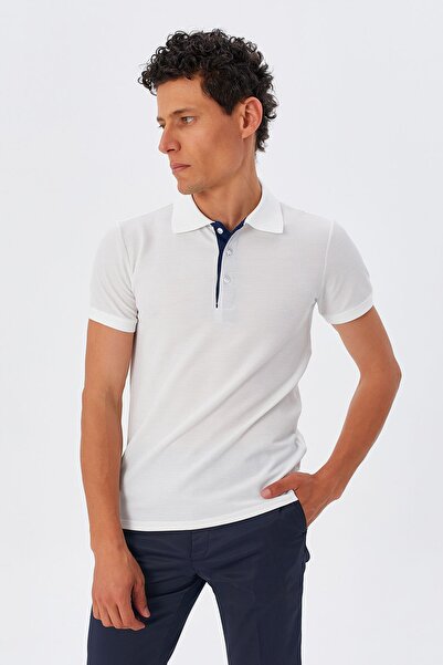 ModaPlaza Ανδρικό μπλουζάκι με γιακά πόλο βάφλα 2324