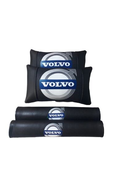 sekutuning Volvo Siyah Lüks Deri Boyun Yastığı Ve Emniyet Deri Kemer Konforu