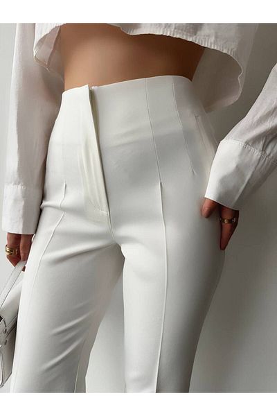 Moda Days Collet Detailed High Waist Carrot Trousers Trend Model