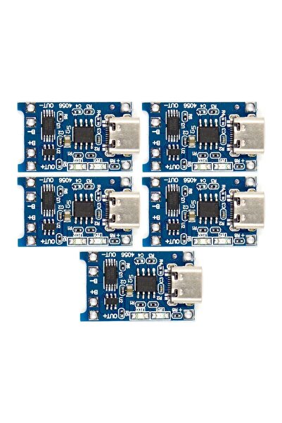 Genel Markalar ( 5 Adet) Tp4056 Type-c Girişli 3.7v Lityum Pil Şarj Modülü – ...