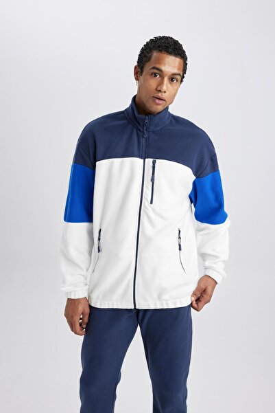 DeFacto Standard Fit Zippered Fleece Cardigan - A5479ax23wn