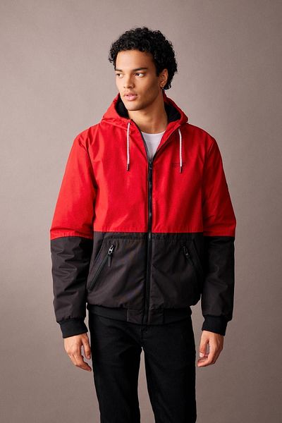 DeFacto Color Blocked Slim Fit Hooded Fleece Lined Coat - N4531Az23Au