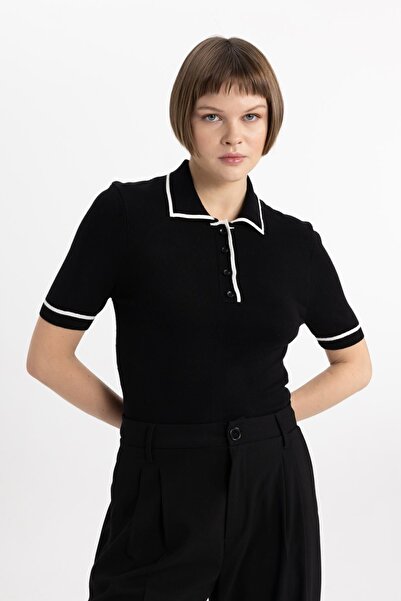 DeFacto Fitted Polo Yaka Kazak C1498ax24sp