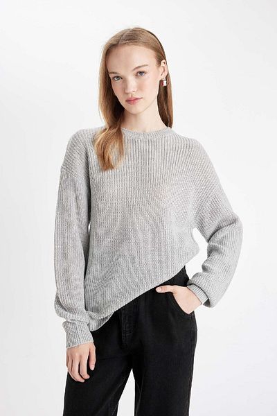 DeFacto Crew Neck Thessaloniki Knitwear Sweater - Regular Fit H6905Az24Wn