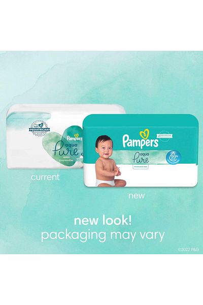 Pampers Aqua Pure Baby Wipes, 864 Wipes, Made with 99% Pure Water
