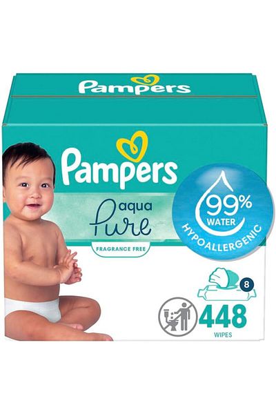 Pampers Aqua Pure Baby Wipes, 864 Wipes, Made with 99% Pure Water