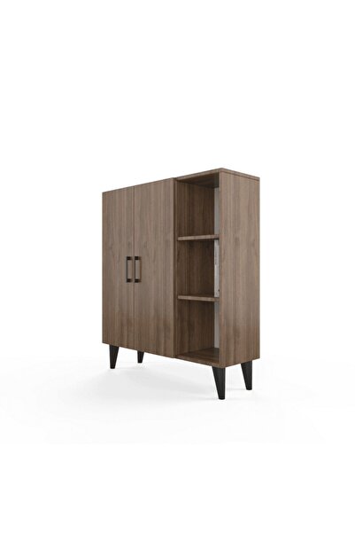 ANZERA Vega Çok Amaçlı Dolap - Kahverengi - Raflı - Kapaklı