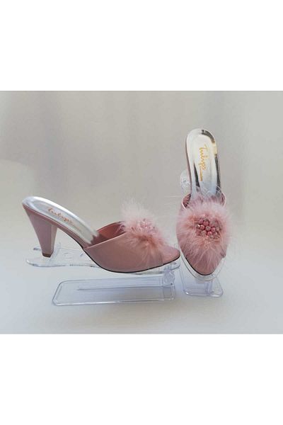 Tulips Papuci exclusivi cu accesorii de piatră și pene