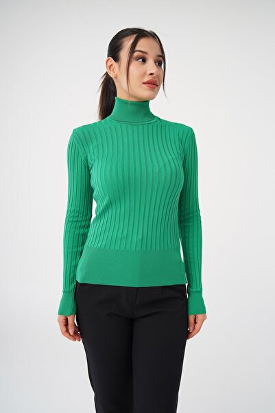 Hipo Trend Balıkçı Yaka Fitilli Esnek Benetton Triko Kazak