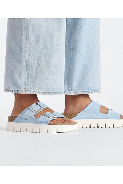 Birkenstock Arizona Chunky Vl Suede - High-Sole Blue Baby and Women's Slippers