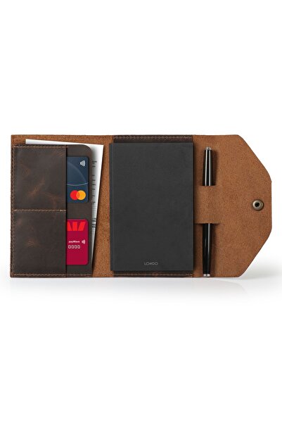 LONDO دفتر ملاحظات منظم من الجلد الطبيعي صغير الحجم