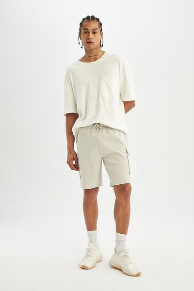 DeFacto Normale Passform Basic Straight Cargo Pocket Bermuda Shorts D0475ax24sm