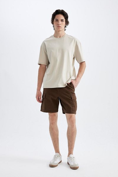 DeFacto Boxy Fit Basic Solid Kurzarm-T-Shirt mit Rundhalsausschnitt D5071ax24hs