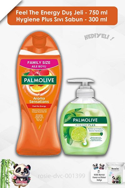 Palmolive Shower Gel Feel the Energy 750 Ml,Hygiene Plus Liquid Soap 300 ml and Rosie
