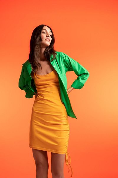 DeFacto Basic Bodycon Μίνι Φόρεμα - Δαντέλα Λεπτομέρεια, Λουράκι Y7690az22hs