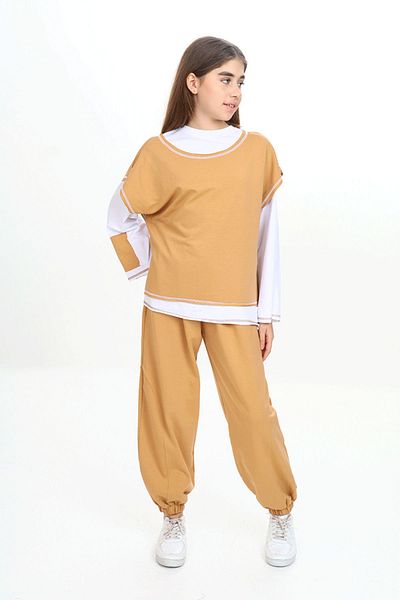 HayKids Σετ αθλητικές φόρμες για κορίτσια Crew Neck - Σετ των τριών