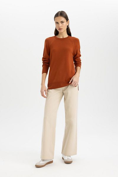 DeFacto Pulover din tricot cu mâneci raglan cu textura moale cu decolteu - I6913az24wn