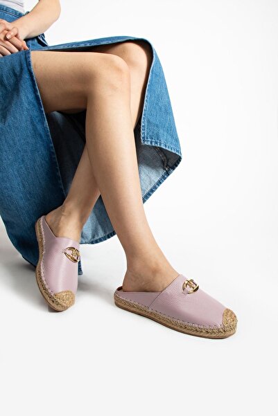 FOLLİNİ Papuci espadrille de damă din piele naturală liliac