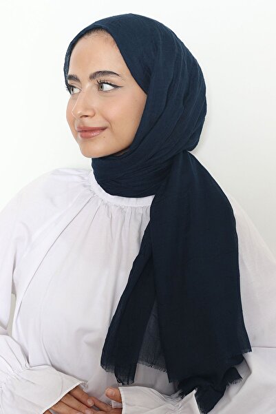 Mizge Scarf Bambu Kraş Lacivert