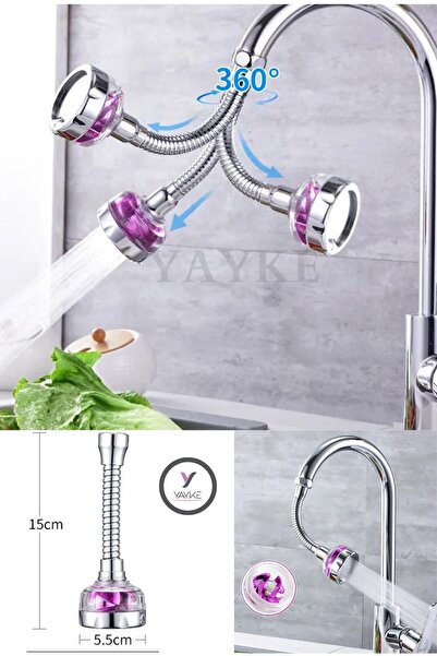 Yayke Pervaneli Turbo Flex Su Tasarruflu Mutfak Lavabo Banyo Musluk Başlığı B...