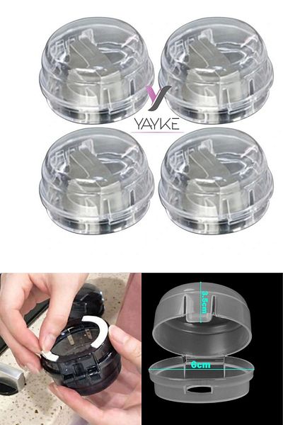Yayke 4 Pieces Embroidered - Cooker Oven Button Protector, Child Safety Lock Safety Cover