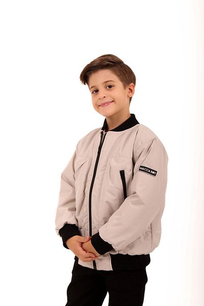 Perendi Boy's Beige Bomber Jacket - Εθνόσημο