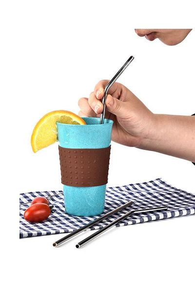 Yayke 3 Piece Stainless Steel Eco-Friendly Straw Set