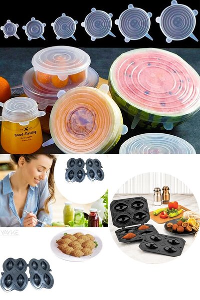 Yayke Practical 4-Piece Lined Meatball Mold Apparatus (black) 6 Size Food Protector Silicone Cover Hiding Bone