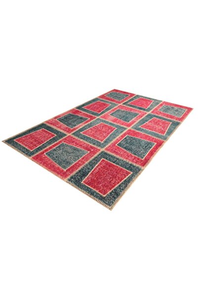 Madalyon Patchwork Doğal El Dokuma Antik Anadolu Halı Cubic Naturel