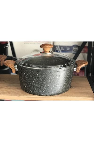Özkent Granite Deep Pot 28cm K-519 Gray
