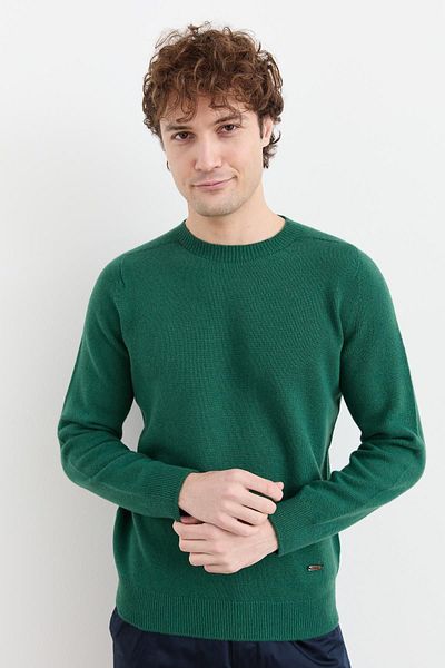 Desen Triko Ανδρικό μάλλινο πουλόβερ με λαιμόκοψη Basic Early O.